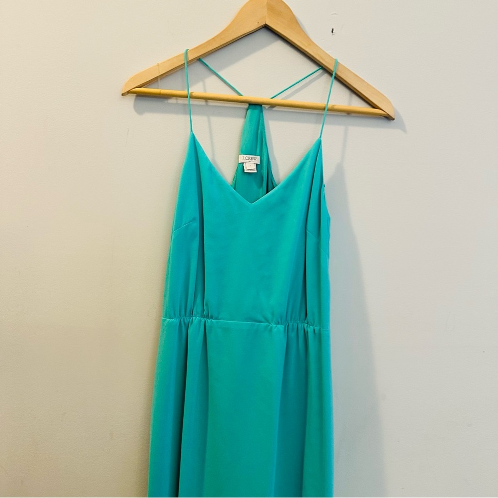 J. Crew Racerback Mint Green Lined Maxi Dress Size 2 Y2K - Picture 4 of 11